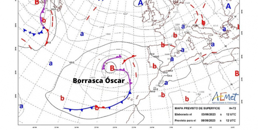 La borrasca Óscar dejará a partir del lunes “lluvias y vientos intensos” en La Palma