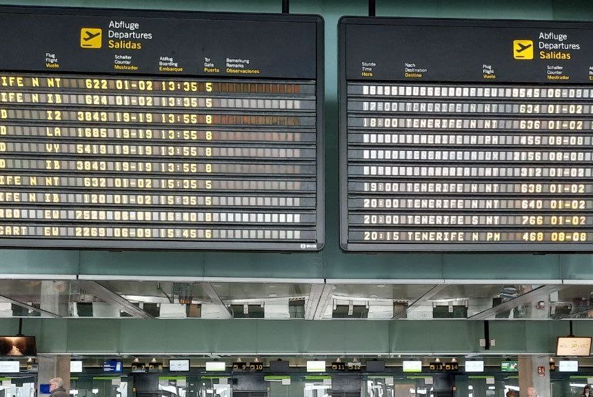 El Aeropuerto de La Palma sigue sin recuperar el número de pasajeros mensuales que tenía antes de la pandemia