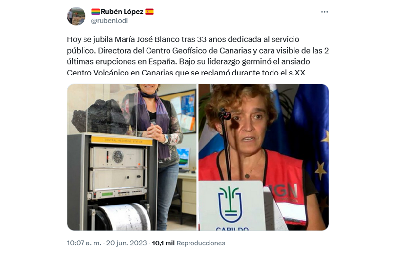 María José Blanco, una de las caras más visibles de los científicos durante la erupción, se jubila