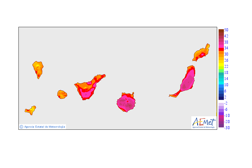 Este miércoles los termómetros de la isla pueden alcanzar los 34 grados