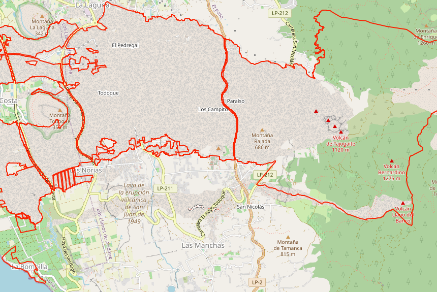 El Cabildo deja fuera de las zonas de exclusión las fincas ubicadas en los bordes de la colada