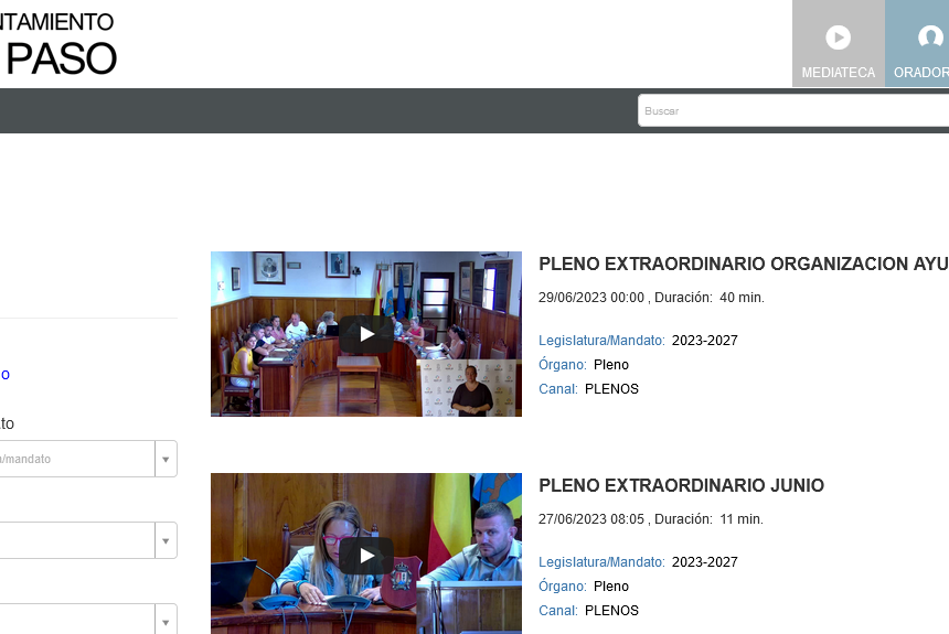 La mayoría de los ayuntamientos palmeros no retransmite los plenos por Internet de manera periódica