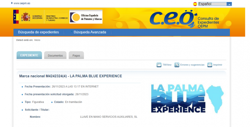 Registran la marca La Palma Blue Experience y el Cabildo le adjudica medio millón de euros directamente nueve días después