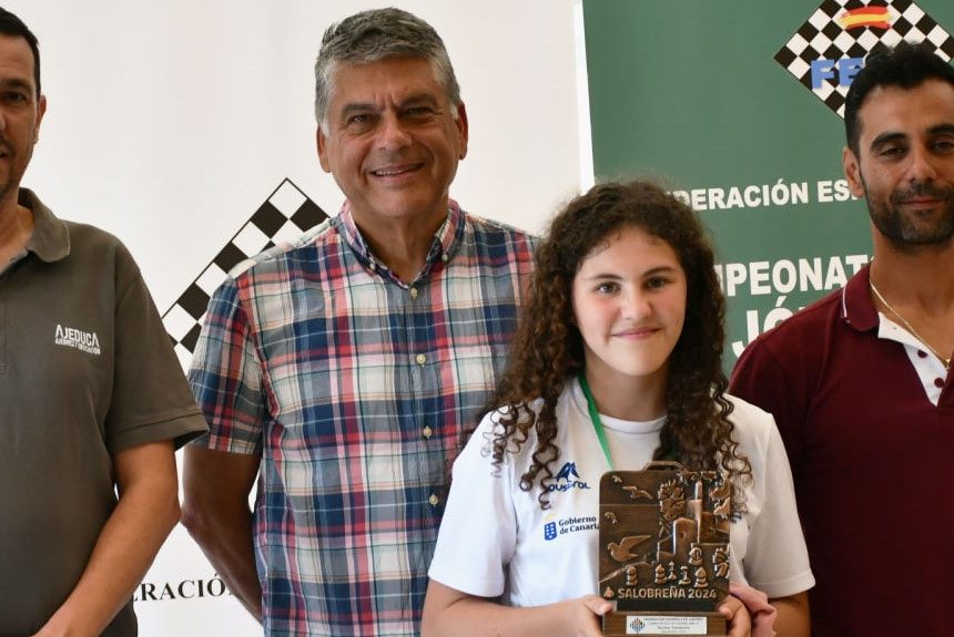 FORMATO IRENE BARANDA TERCERA SUB12 ESPANYA La ajedrecista palmera Irene Brito Baranda, tercera clasificada en el Campeonato de España Sub-12 femenino
