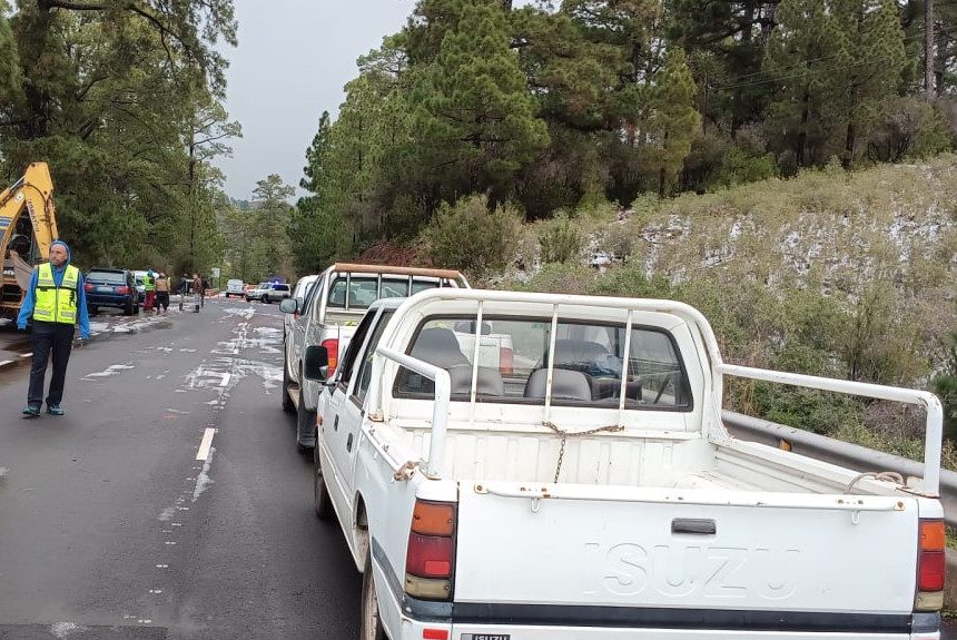 FORMATO CORTE CARRETERA GRANIZO Más de 100 litros por metro cuadrado en 24 horas en zonas de Garafía y Puntagorda
