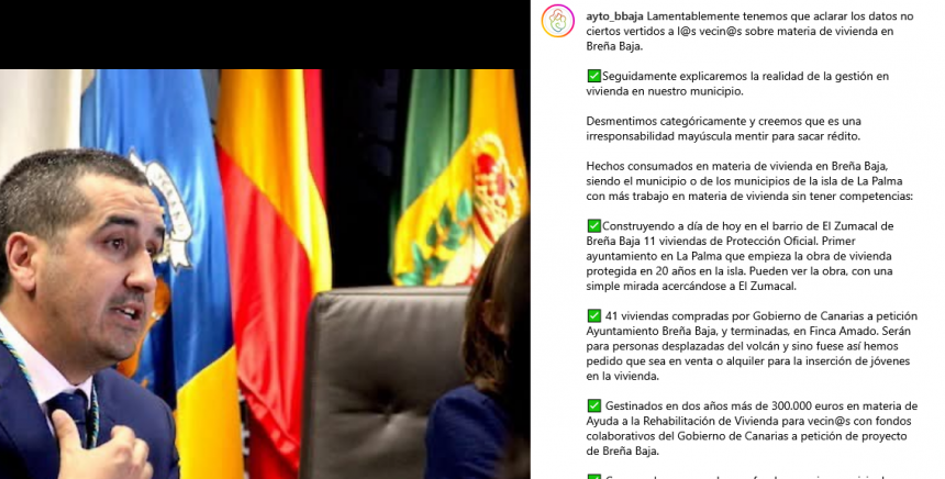 El PSOE denuncia la “utilización partidista” de las redes sociales municipales en Breña Baja y el PP lo califica como “aclaraciones sobre mentiras”