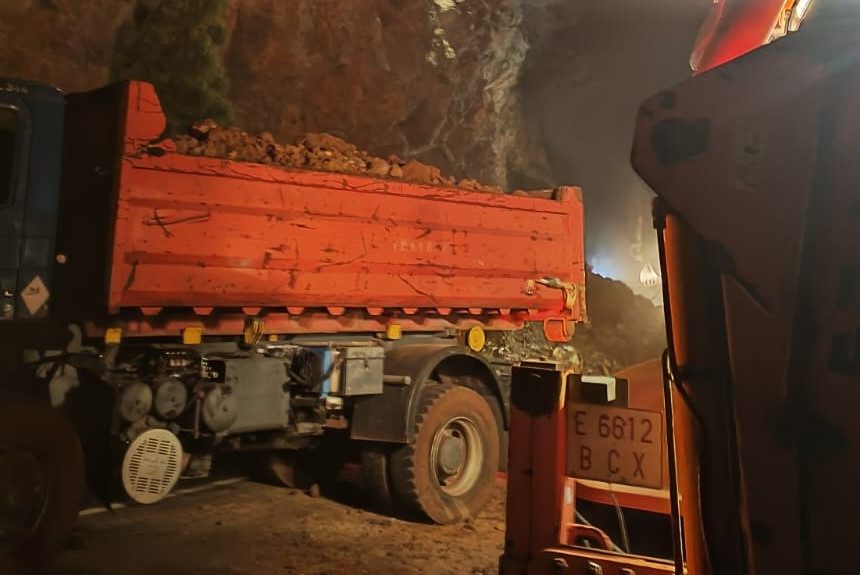 Se restablece la normalidad en el tramo de la LP-1 afectado por un derrumbe el domingo