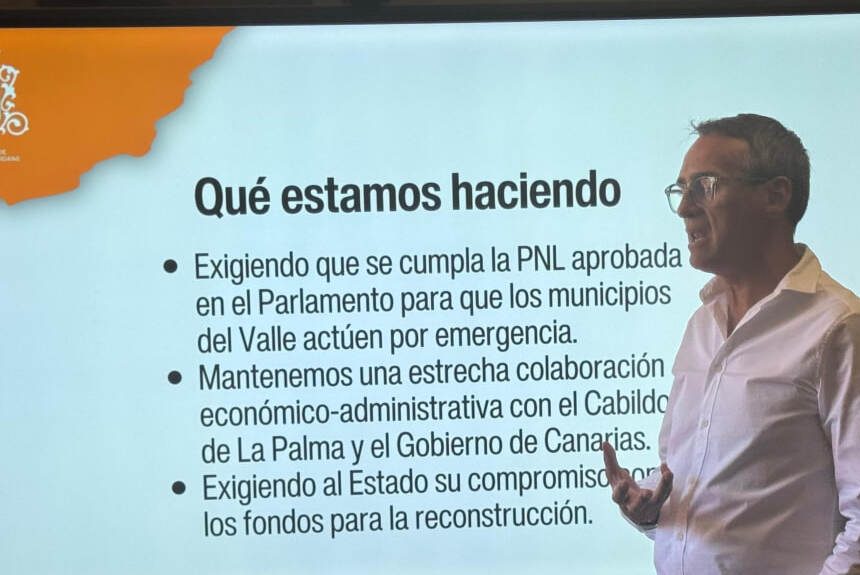 Los Llanos de Aridane ha recuperado el 5% de su red viaria afectada por el volcán y trabaja en la reconstrucción de otro 30%