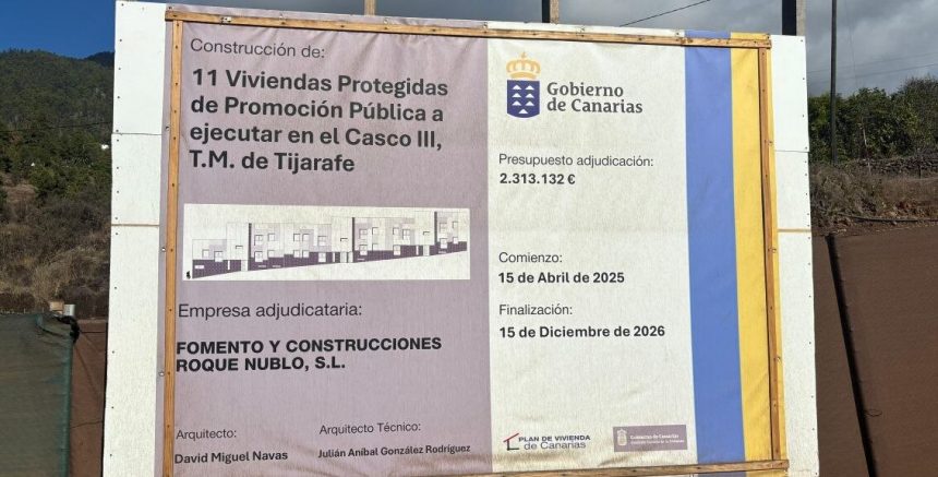 Las 22 viviendas protegidas de Tijarafe y Breña Baja, paralizadas hasta que concluyan las licitaciones europeas
