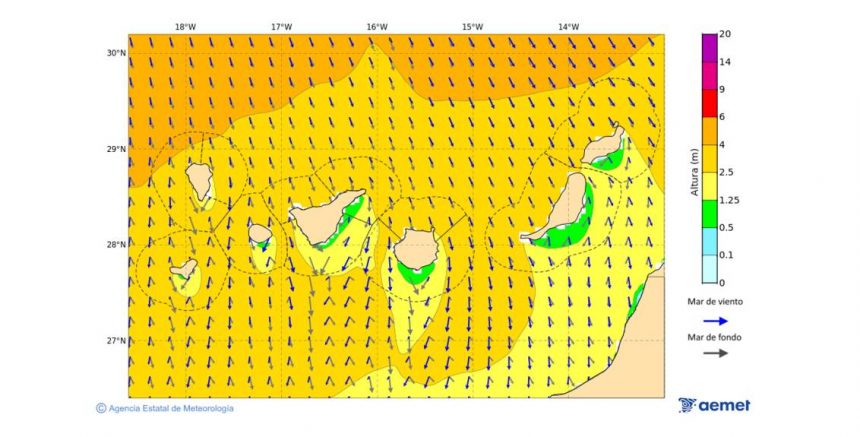 FORMATO PREDICCION AEMET La borrasca Regina dejará viento intenso y malas condiciones marítimas este martes en La Palma